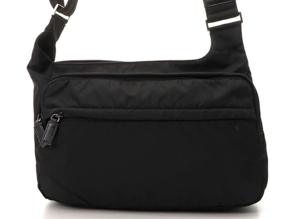 Prada Tessuto Saffiano Leather Shoulder Bag Black